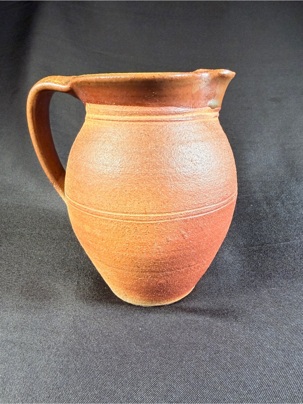 VIntage Terracotta Pitcher rustic Earthenware Clay Jug signed wabi sabi